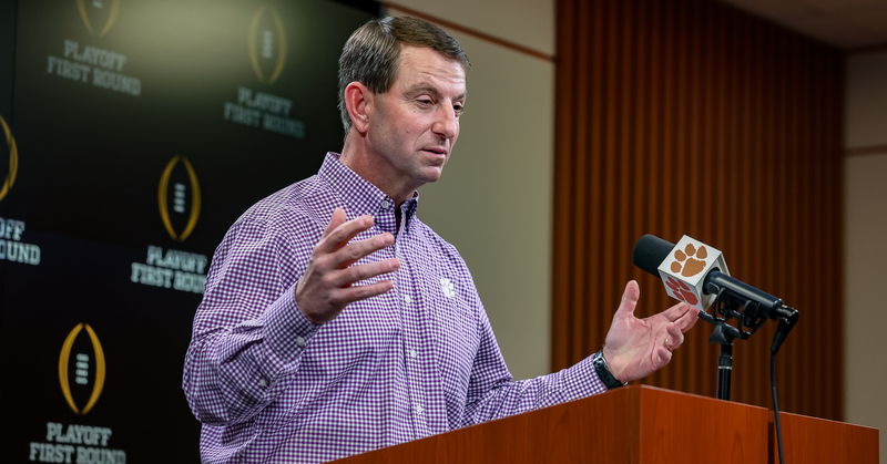 Dabo Swinney says there's a belief in his program, and he's seeking a first win as a head coach in four tries as a double-digit underdog.