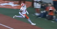 WATCH: Illegal blindside block during interception takes off Clemson TD