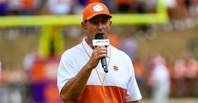 Clemson has 125 of its 127 players it took into the spring lined up to compete for spots this fall. Dabo Swinney says that might be trophy-worthy.
