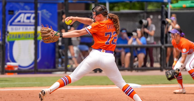 Valerie Cagle started the strong, but the Blue Devils were able to tie up the game in the fourth inning while she was in the circle. (Clemson athletics photo)