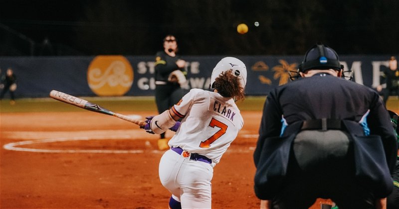 McKenzie Clark had two hits and scored a run in the win over Oregon (Clemson athletics photo).