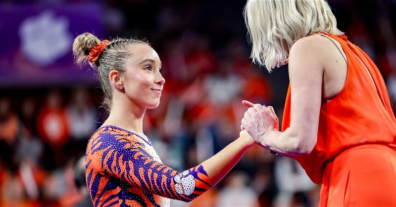 Clemson gymnastics look to build on a strong start in hosting its first conference meet (photo by Merrell Mann). 