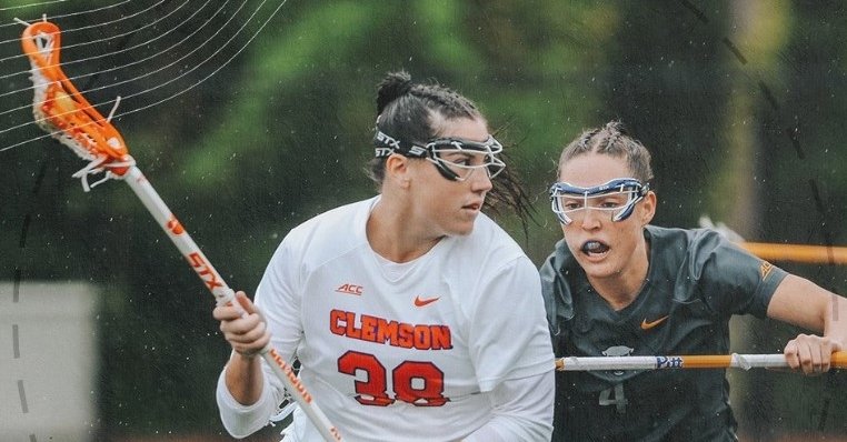 Clemson women's lacrosse is on to the next round of the ACC Tournament on Wednesday versus Notre Dame in Charlotte (Clemson athletics graphic).