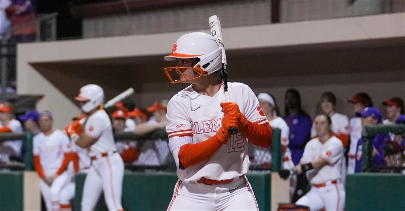 Julia Knowler hit two home runs and tallied four RBIs in her Clemson debut (Clemson athletics photo).